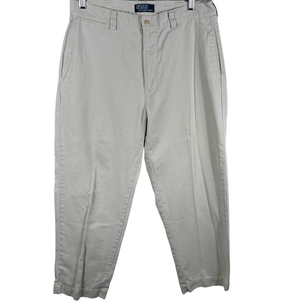 Polo Ralph Lauren Chino Pants Men's 34x29 Flat Front Khaki Chino